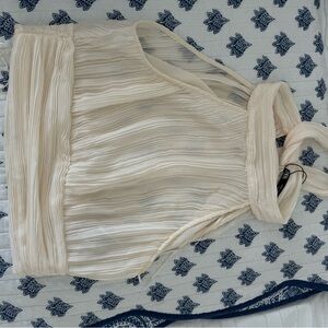 Elegant Cream Sleeveless Halter Top